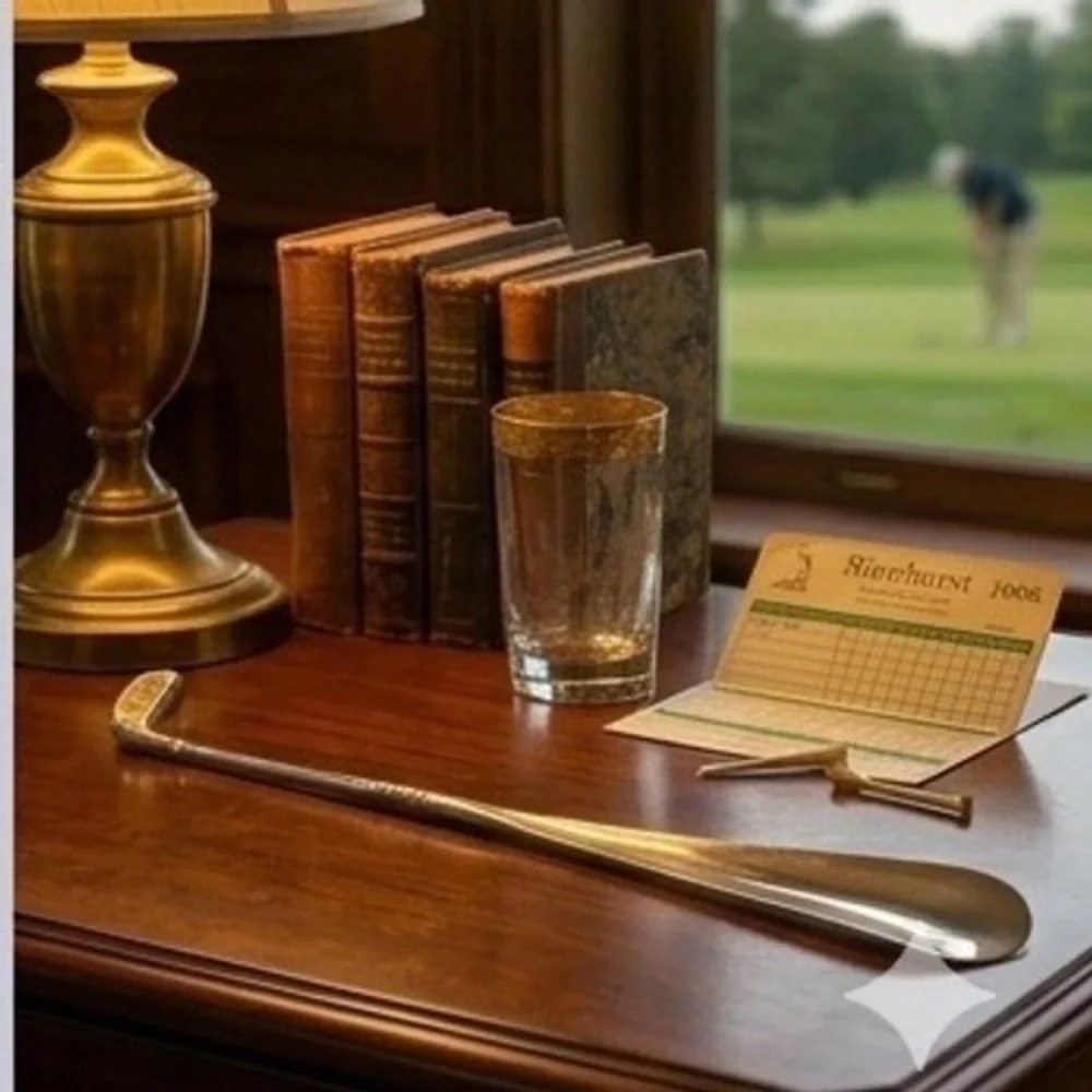 Vintage‎ Golf Club Long Handled Shoehorn Silver Metal Tone Golfer Valet Gift MCM